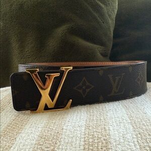 Louis Vuitton Black and Brown Belt Bag with Gold Accents
